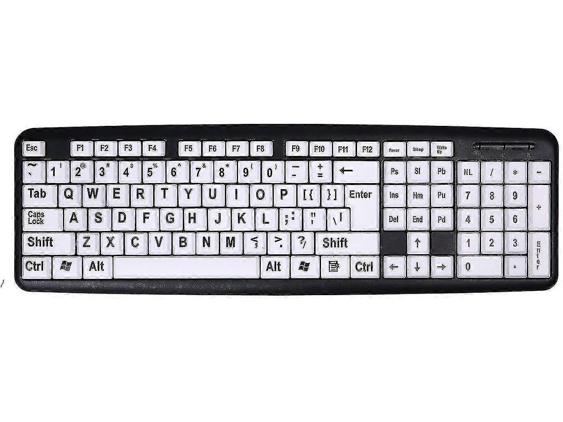 Teclado con cable Piao con letras grandes, teclado con teclas grandes, teclados USB para personas con discapacidad visual, Ly Ebike