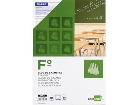 Recarga de Hojas LIDERPAPEL 40 Hojas (Fº - Cuadriculado)