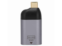 Adaptador Rj45 Para Type-c Gigabit Compatível Com Macbook Pro Dell Xps E Dispositivos Type-c