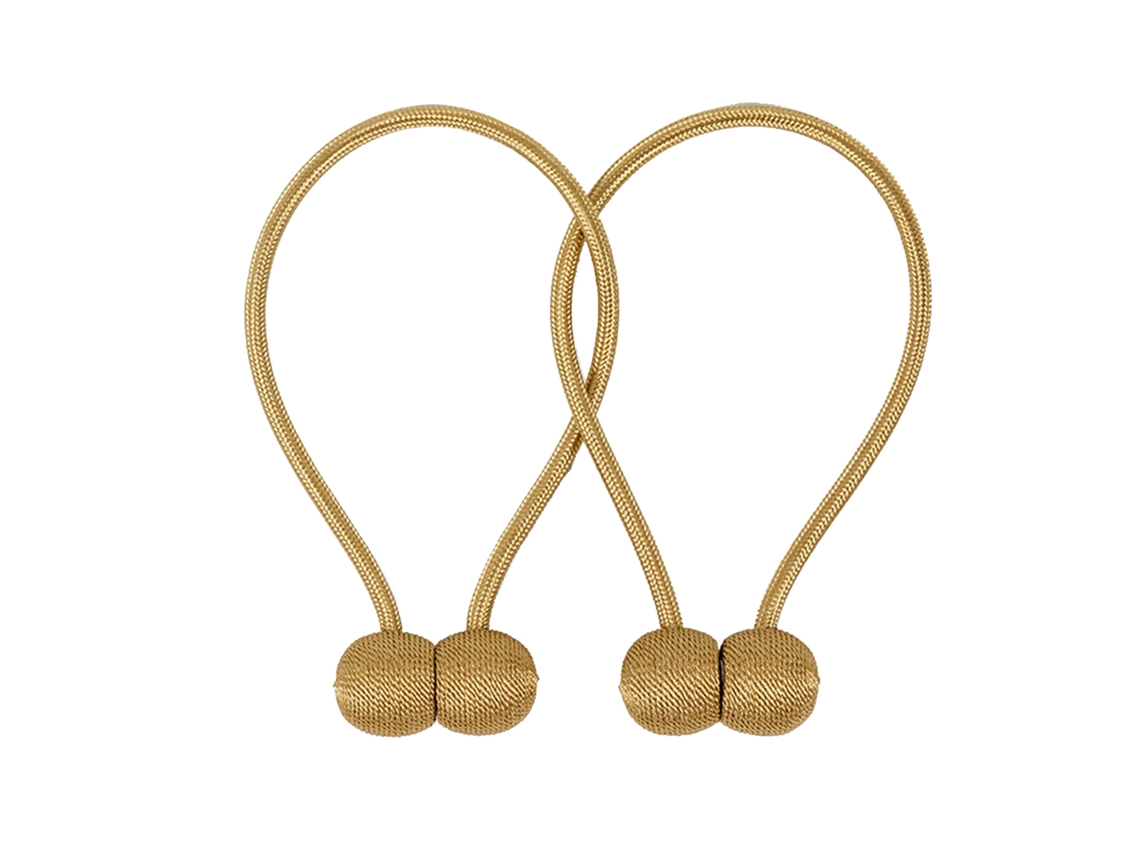 Elegante cordón magnético de poliéster para cortinas, ideal para salas de estar y dormitorios.