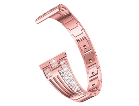 Correa de metal decoración de pedrería 22mm para Samsung Galaxy Watch3 45mm/Gear S3 Frontier/Gear S3 Classic/Huawei Watch GT3 Pro - rosa