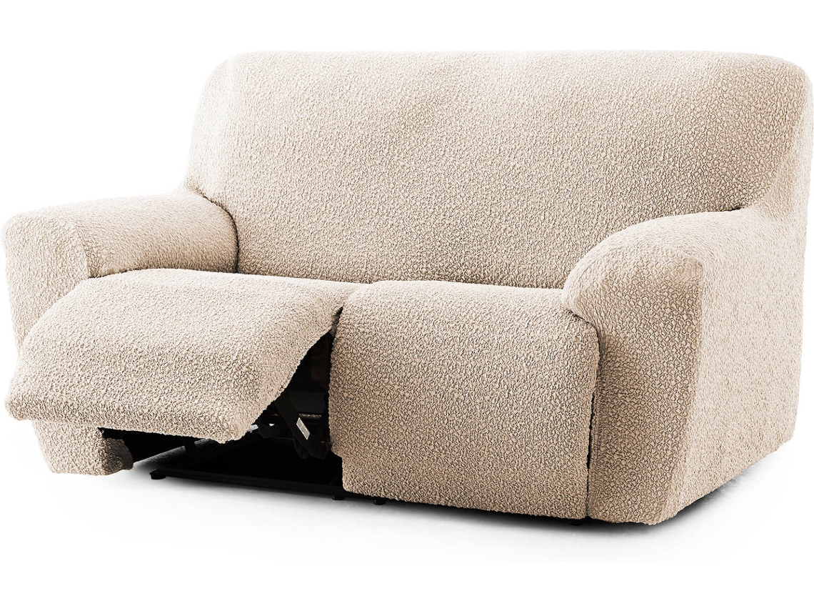 Funda Multielástica para Sofá Relax de 2 Plazas con 2 Asientos MILICA Spongy Beige