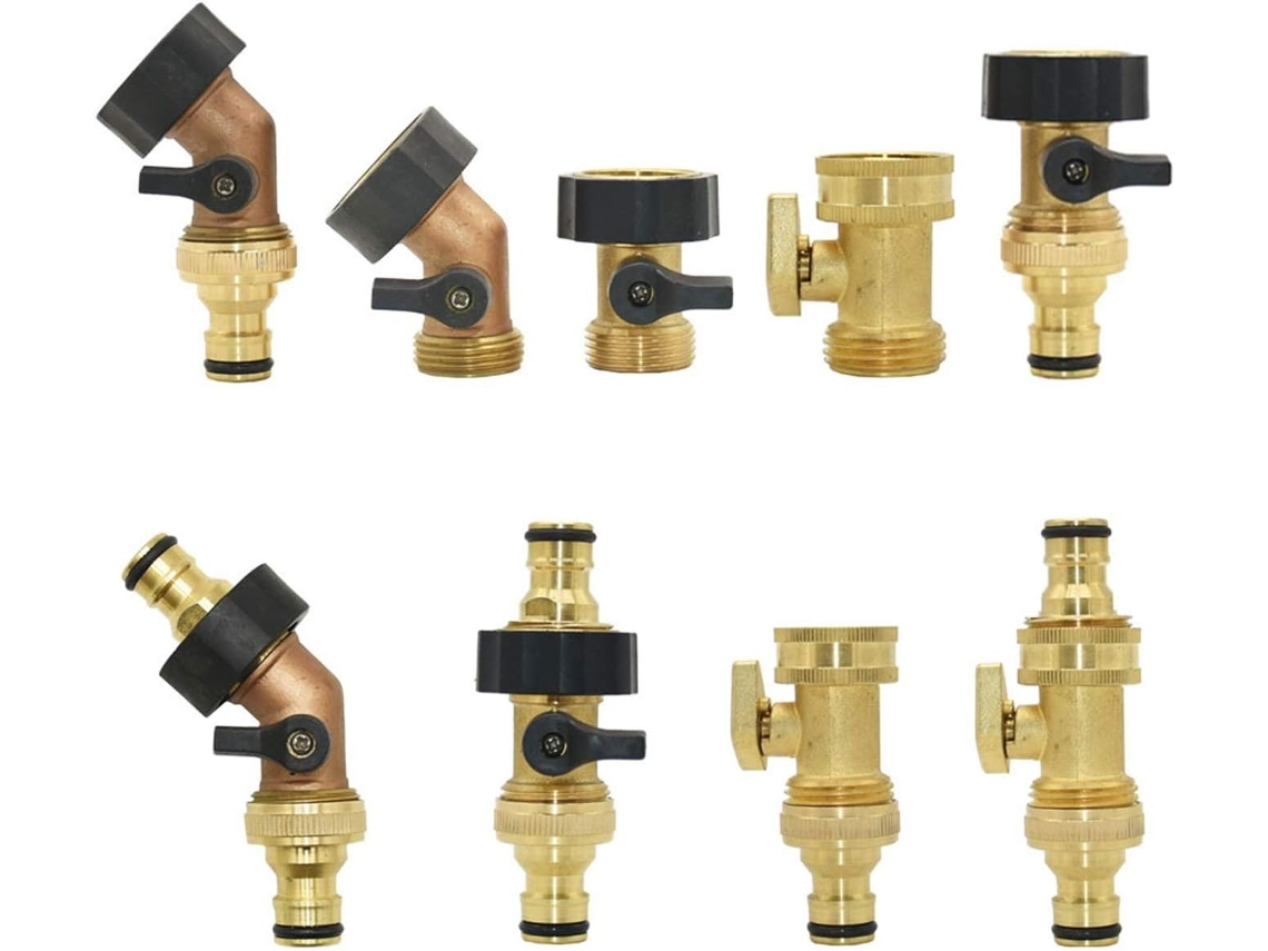 Adaptador De Conector Para Jardín Grifo Latón 3/4" Válvula Acoplamiento Latón