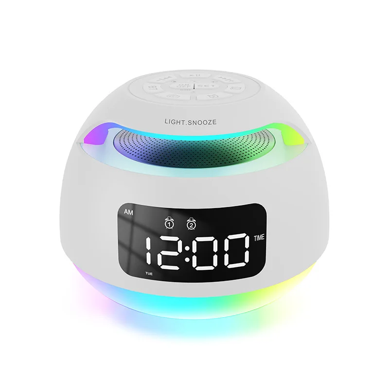 Reloj Led Portátil (blanco), Radio Fm, Alarma Dual, Compatible Con Tarjeta Tf E Interfaz Usb.