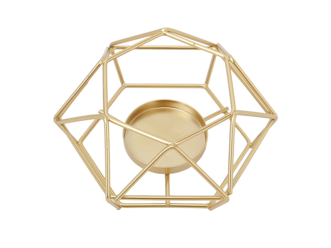 Portavasos De Vela Nordic Style Geométrico De Metal Duradero Para Hogar Con Diseño Único Y Resistente A Altas Temperaturas
