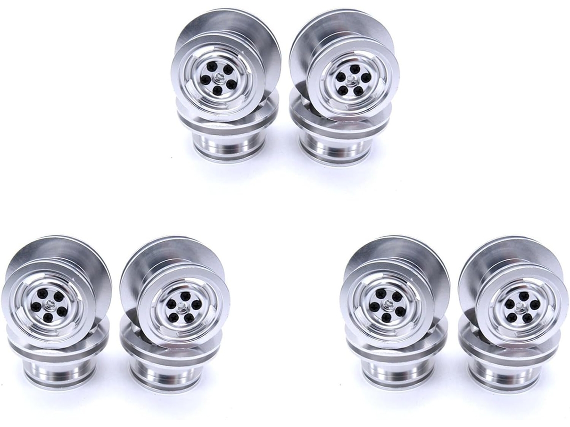 Juego de 12 ruedas metálicas para coches RC a escala 1/12 SFUSHOS