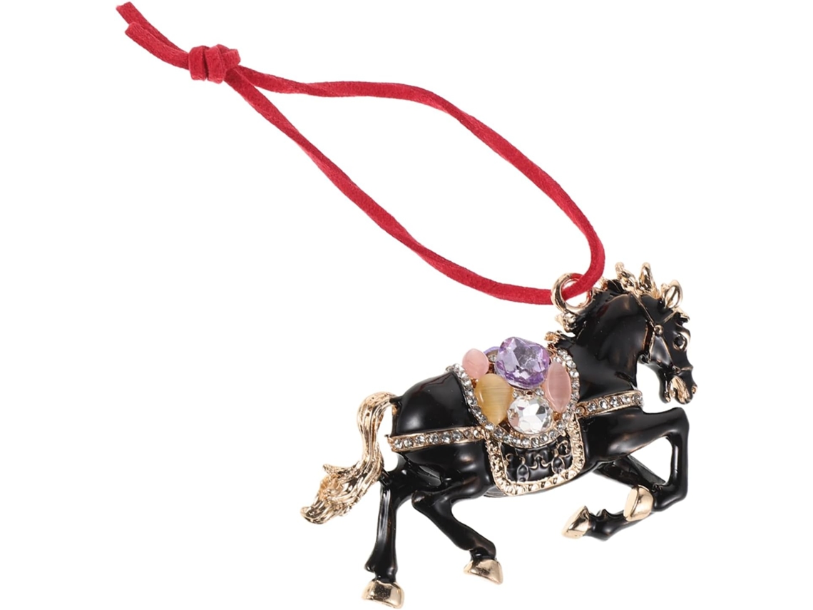 Colgante Caballo Diamantes Imitación Negros Espejo Retrovisor Coche Decoración Hogar Recuerdo Nuevo Lunar