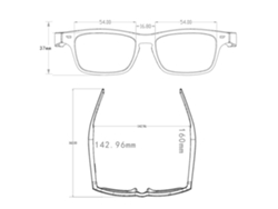 Gafas de audio inteligentes (BT, micrófono y altavoces integrados)