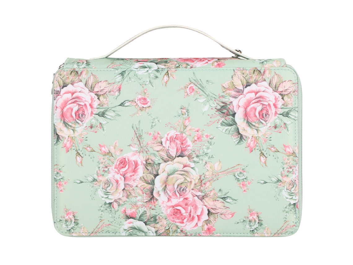 Estuche De Lápices 200 Slots Con Estampado De Rosas, 4 Capas, Cremallera, Almacenamiento De Papelería Y Portaminas