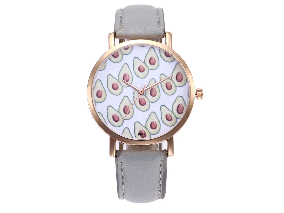 Reloj De Pulsera De Cuarzo Para Mujer, Esfera Redonda, Piel Sintética, Gris Informal.