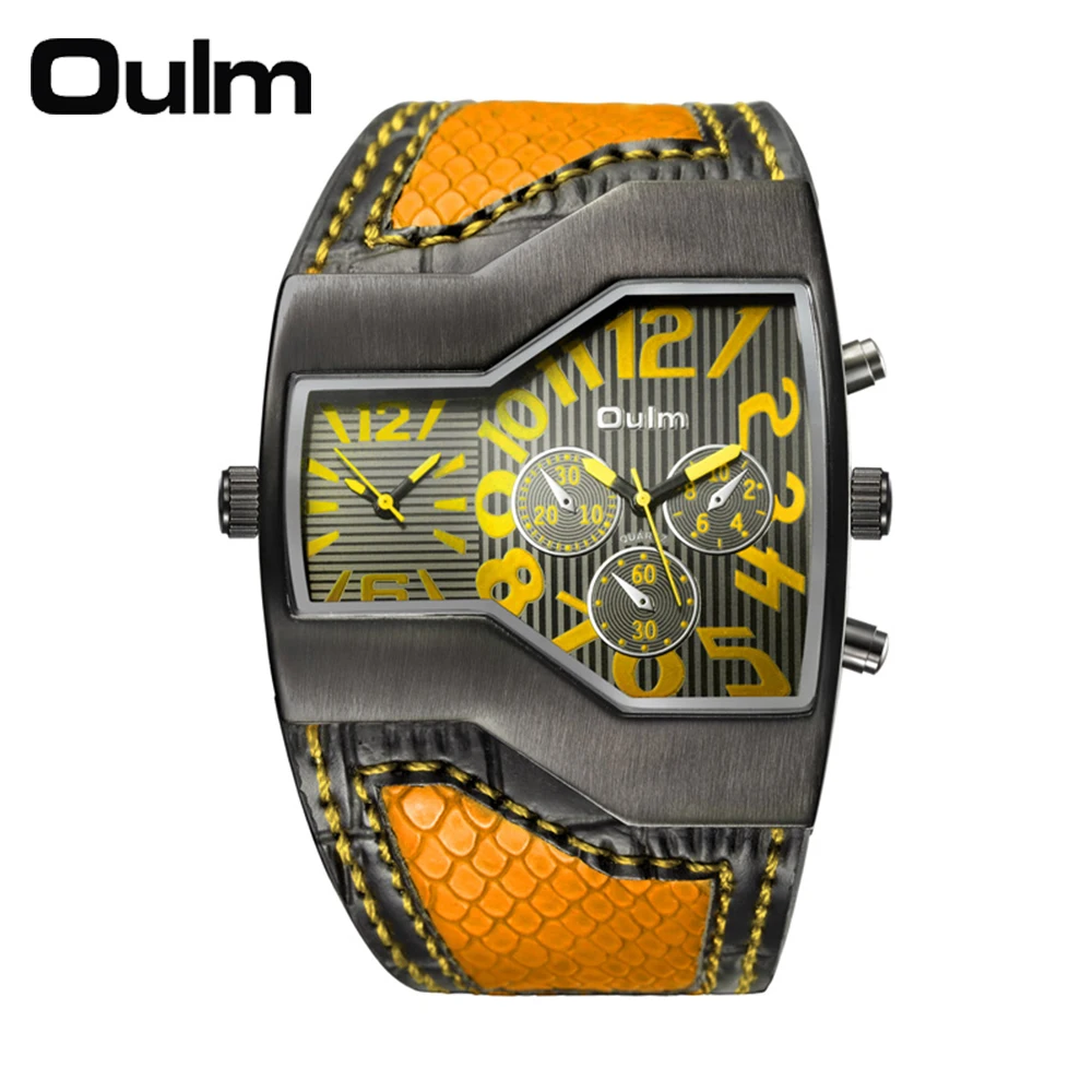 Reloj De Cuarzo Militar De Lujo Para Hombre (amarillo)