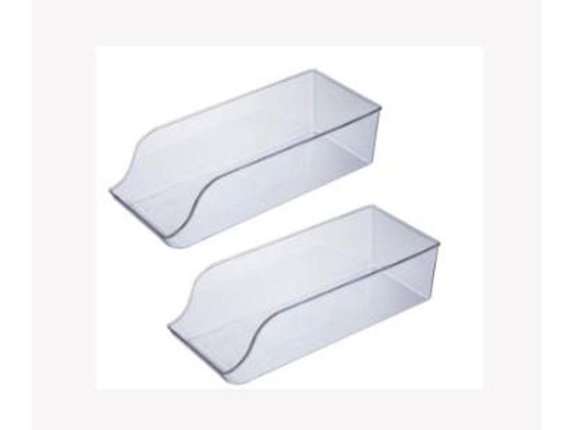 Juego de 2 cestas organizadoras para refrigerador, compatibles con latas de refresco, para cocina y congelador
