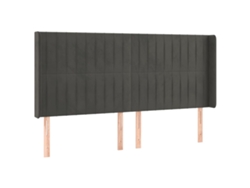 Maison Exclusive - Cabecero Con Orejas De Terciopelo Gris Oscuro 183x16x118/128 Cm