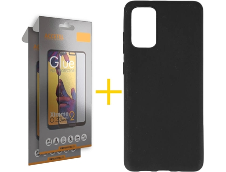 Kit Funda + 2 Protectores de Pantalla Samsung Galaxy S20 + Plus 5G ACCETEL Full (Negro)
