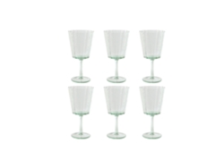 Set 6 Copa Cristal 380ml Burbujas Verde 9x9x17,8cm