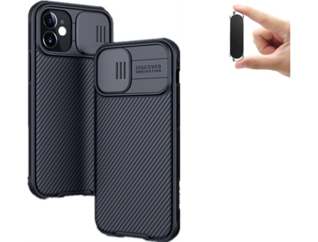Carcasa y Soporte Iphone 12 Mini Camshield Nillkin (Negro)