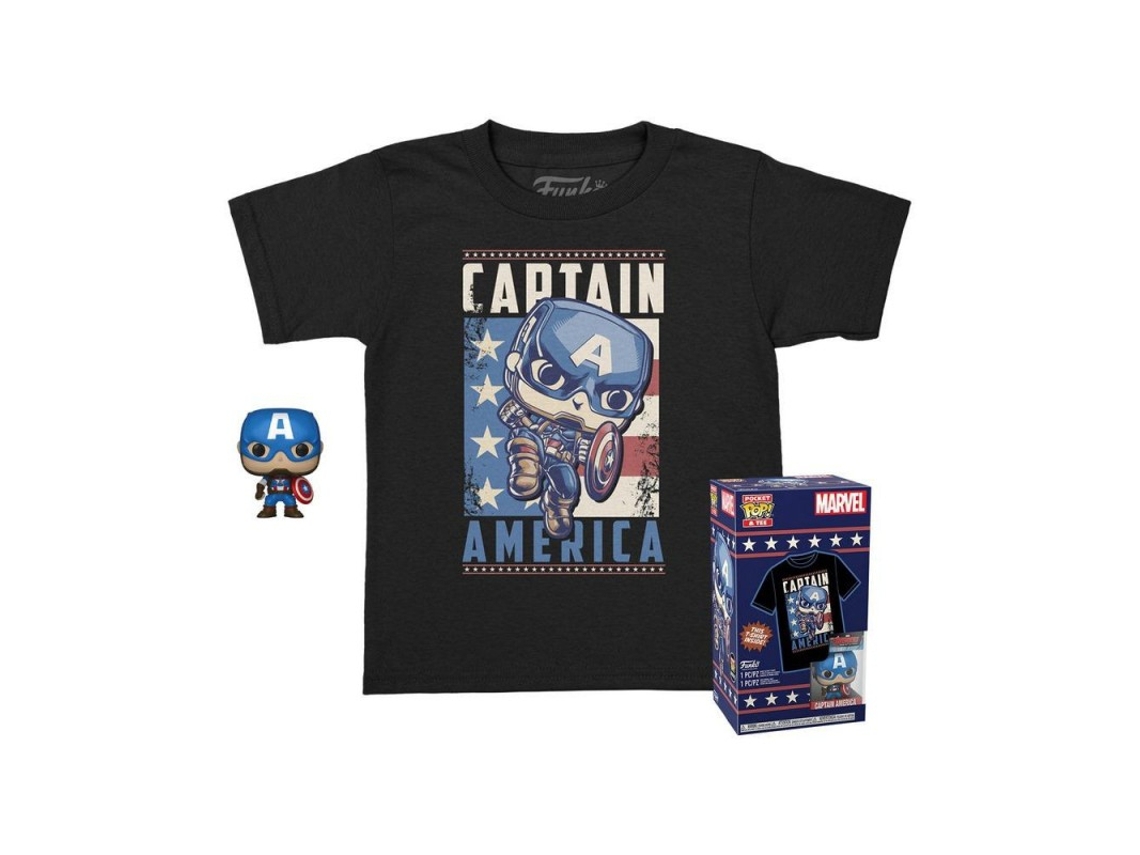 Figura FUNKO Pocket Pop! & Tee Marvel - Captain America (L)