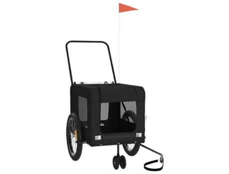 Remolque de bicicleta mascotas hierro tela Oxford VIDAXL negro