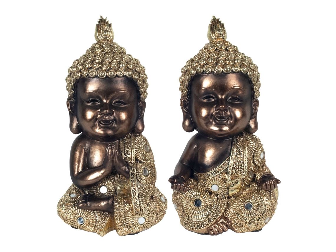 Budas 2 Diferentes Toques Dorados Incluye 2 Unidades Figuras Budas Colección Oriental Signes Grimalt BY SIGRIS