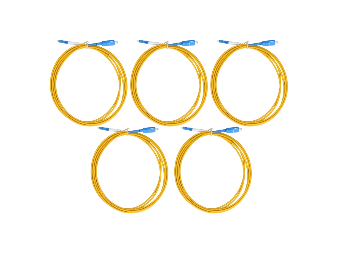 5 cables de fibra óptica UPC SC a LC, baja inserción permitida, alta velocidad, transmisión estable.