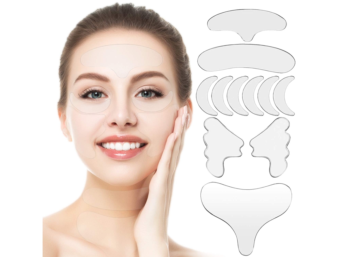 11 Parches Faciales Antiarrugas, Almohadillas Faciales Antienvejecimiento, Almohadillas Antiarrugas, Parches Reutilizables Para Eliminar Arrugas, Reducen Y Suavizan Las Arrugas CUICH