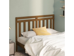 Cabecero De Cama Madera Maciza De Pino Marrón Miel 126x4x100 Cm