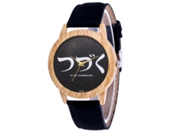 Reloj De Pulsera Negro Informal De Cuarzo Con Correa Vaquera Para Hombre Y Mujer.