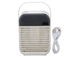 Ventilador De Aire Acondicionado Usb Portátil Con 3 Velocidades, Nebulización Eficiente Y Luz Nocturna - Blanco