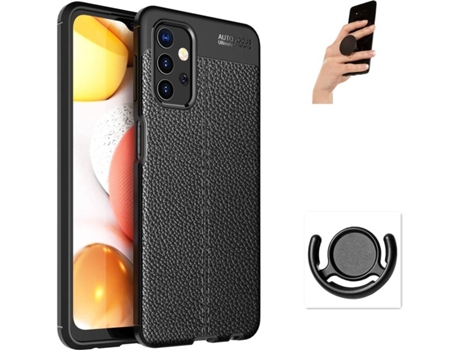 Funda, Soporte y Popsocket Samsung A32 5G PHONESHIELD Rugged Leather Negro