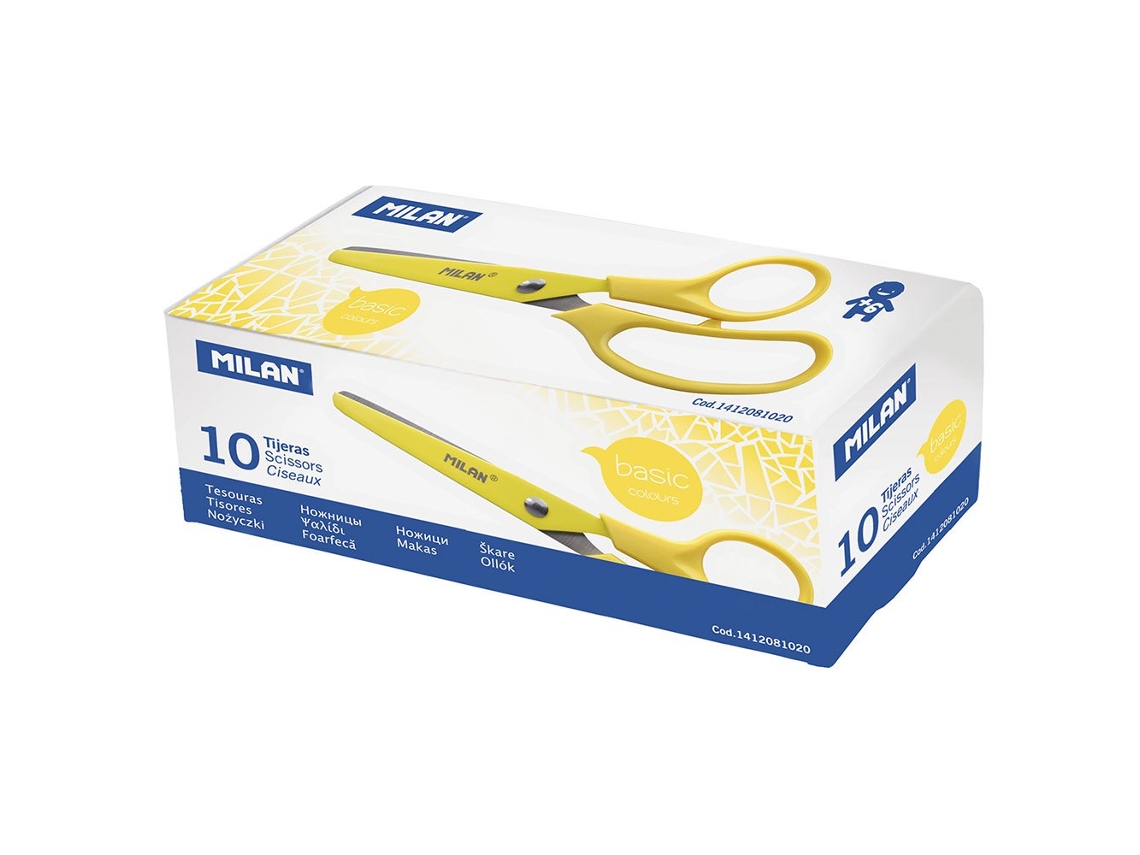 Caixa 10 Basic Colours Basic Colours Tesoura Prateadomilan