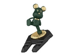 Soporte Multifuncional Portátil Verde Y Azul Con Diseño De Oso Kung Fu, Bonito E Innovador Para Teléfonos Móviles Y Tabletas.