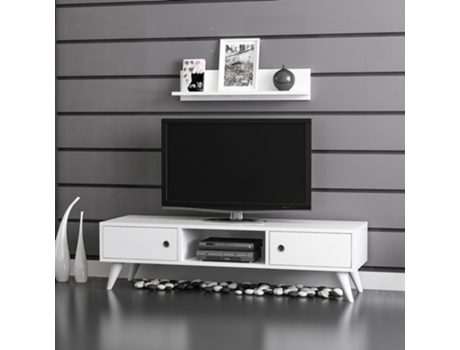 Mueble de TV [EN.CASA] (Aglomerado - Blanco - 35 x 130 x 40 cm)