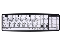 Teclado con cable con letras grandes, teclas grandes, teclados USB para personas con discapacidad visual Everley891