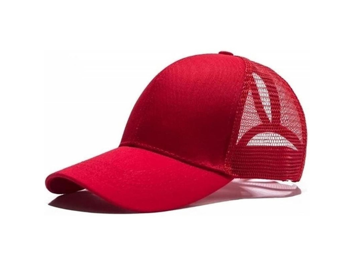 2pcs Gorra Béisbol Unisex Con Trenza Alta Malla Al Aire Libre Sombrero Anti Sol Rosa Rojo
