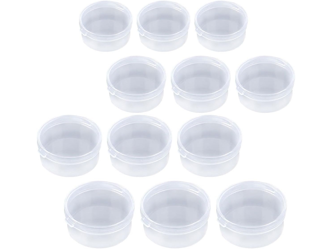 Nuobesty Set De 36 Mini Cajas De Almacenamiento De Plástico Transparente Para Joyas Y Maquillaje.