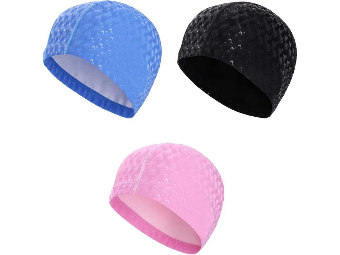 3 Gorros De Baño Ligeros Impermeables Anti-deslizantes Para Mujer Hombre Niño Natación Deportes Acuáticos