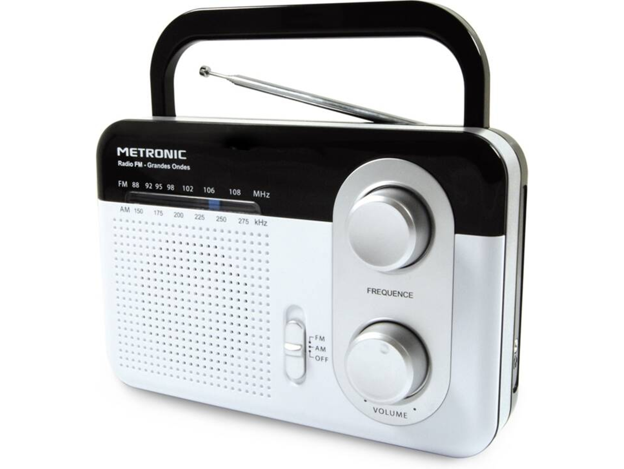Radio METRONIC 477220 (Blanco - Analógico - AM/FM)
