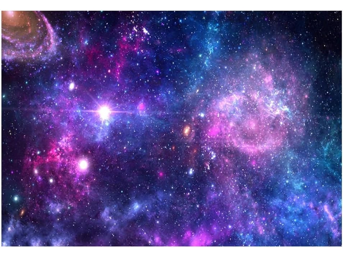 Fondo De Tela Para Fotografía Con Diseño De Noche Estrellada Cósmica, 210 X 150 Cm.