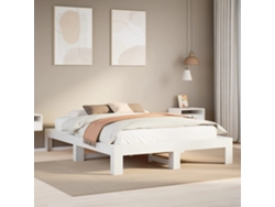 Estructura De Cama Sin Colchón Madera De Pino Blanca 140x200 Cm
