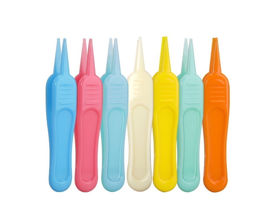 Set 7 Pinzas Limpiar Cavidad Nasal Puntas Redondeadas Plástico Cuidado Bebés