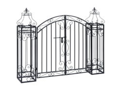 Puerta de jardín ornamental de hierro forjado de 122 x 20,5 x 100 cm Wsd587597 Lovely House