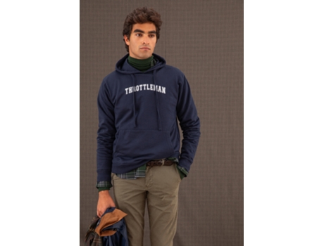 Camiseta de Hombre THROTTLEMAN Capucha Azul (2XL)