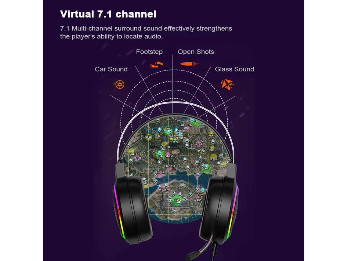 Auriculares Estéreo 7.1 Para Juegos Con Micrófono Y Diadema Ajustable Para Pc Y Portátiles.