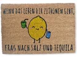 Felpudo KOKO DOORMATS Salz und Tequila (Castaño - 60 x 40 x 1.50 cm - Fibra de Coco y Base de PVC)