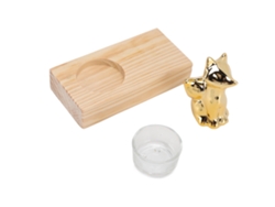 Rebe-portavela De Nuez Cristal Cerámica Decorativa Dorado Romántico Portavelas De Madera Para Mesa