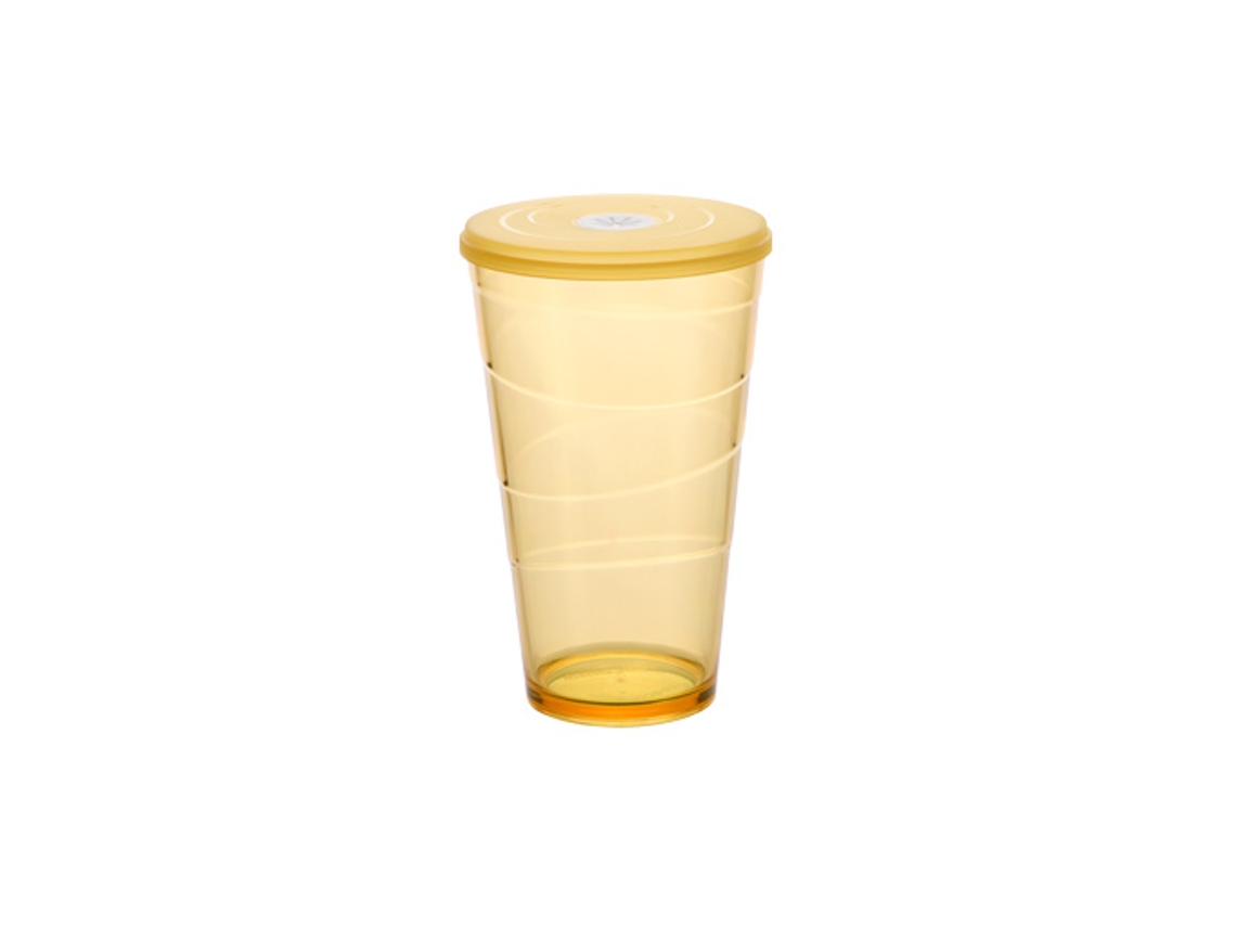 Vaso con Tapa Mydrink 600 ml Naranja