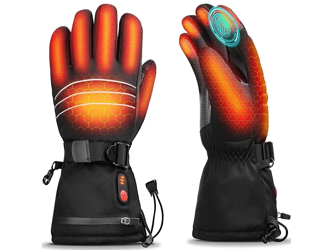 Guantes de invierno calefactables unisex, ajustables, 3 niveles, recargables, impermeables | Sin marca