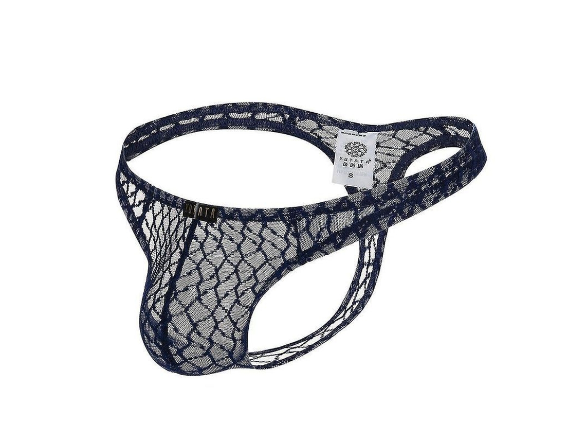 Calzoncillos Tipo Tanga Para Hombre Con Detalles Acanalados Transparentes.