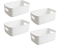 Cajas Organizadoras - Caja Blanca - 4 Unidades - Plástico - Cesta De Plástico - 20 X 14 X 7 Cm