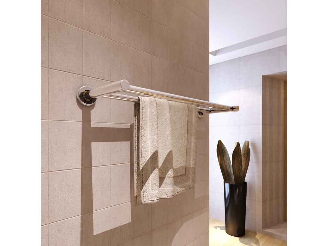 Toallero de pared con estante de 2 tubos DKD HOME DECOR